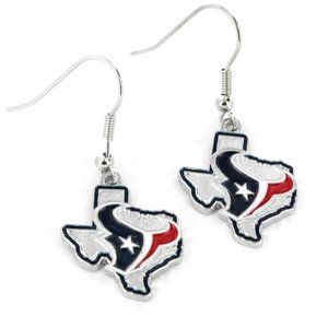 NFL Houston Texans State Design Dangle Earrings